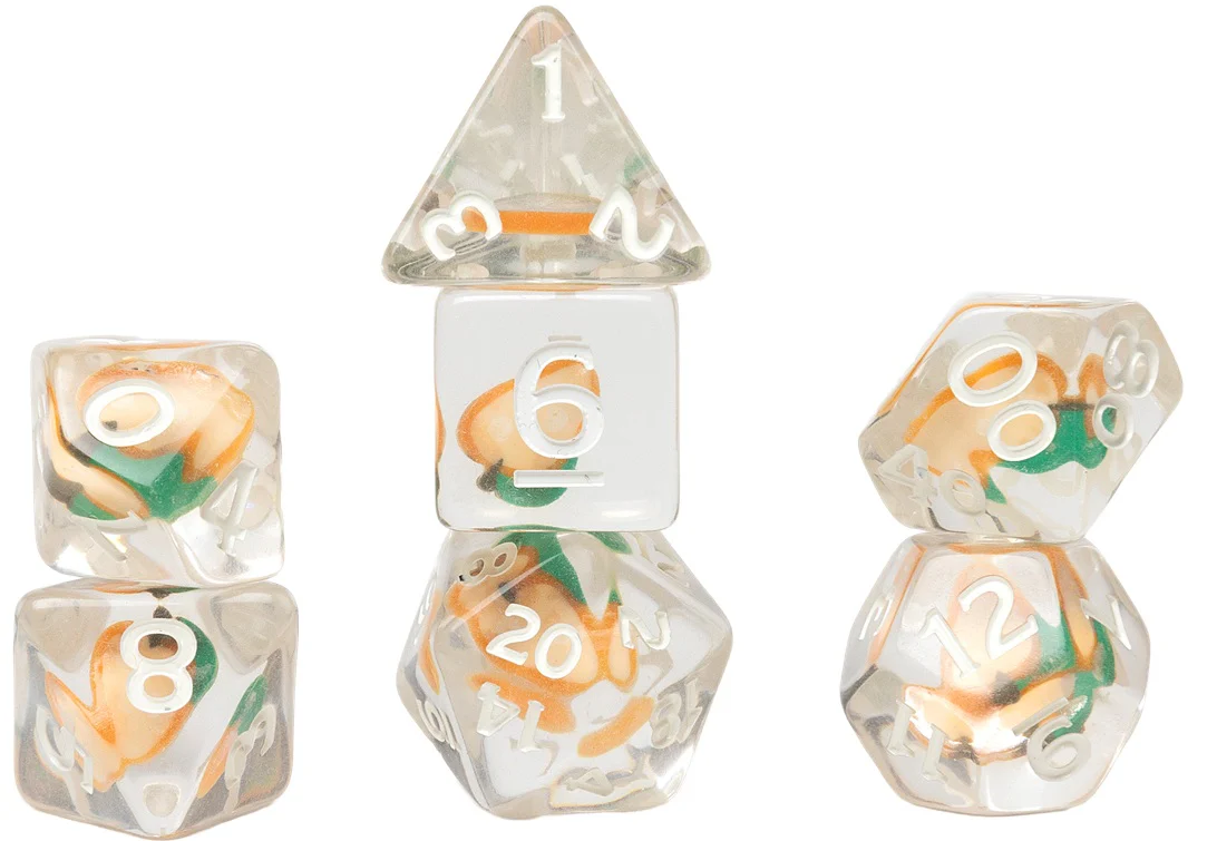 Sirius Dice - 7 Piece Set - Fruit Slice - Various Designs - Image 4