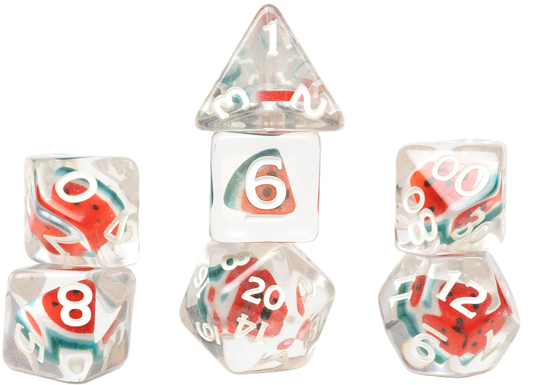 Sirius Dice - 7 Piece Set - Fruit Slice - Various Designs - Image 5
