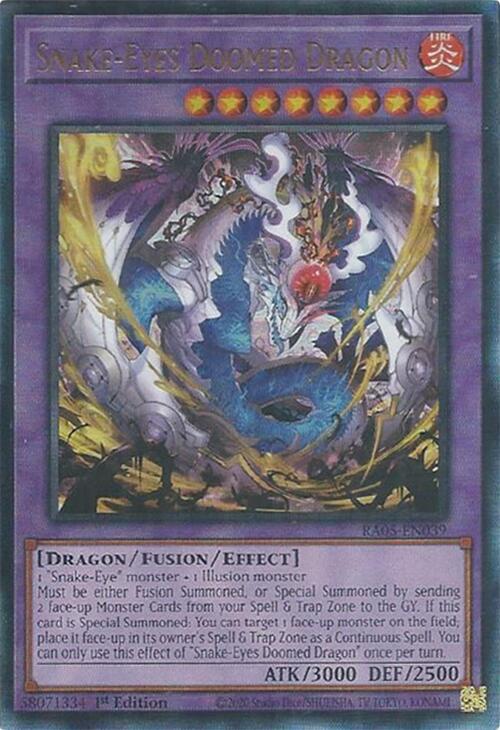 Snake-Eyes Doomed Dragon (PUR) - RA05-EN039 - Prismatic Ultimate Rare - 1st Edition