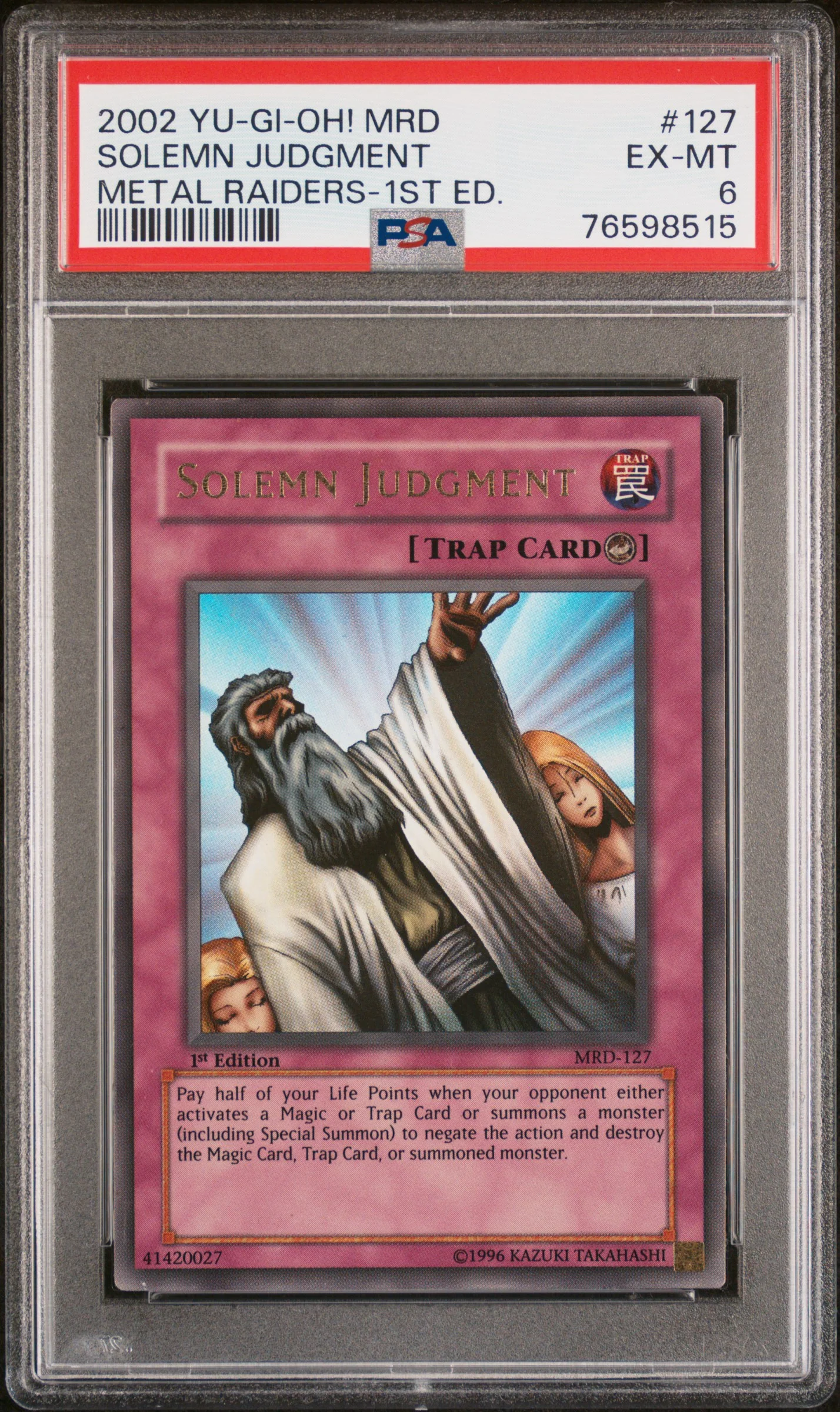 Solemn Judgment [1st Edition] MRD-127 YuGiOh Metal Raiders EX-MT 6