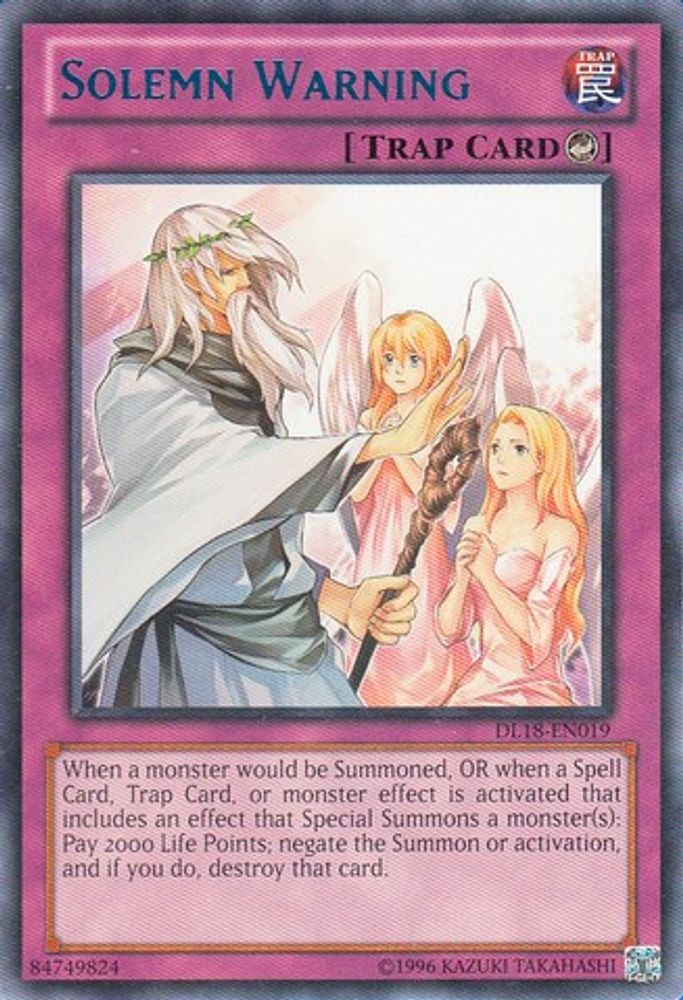 Solemn Warning (Blue) - DL18-EN019 - Rare