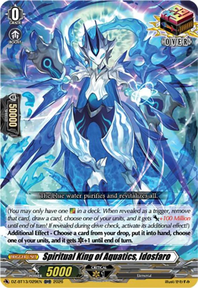 Spiritual King of Aquatics, Idosfaro - DZ-BT13/029EN - Over Double Rare