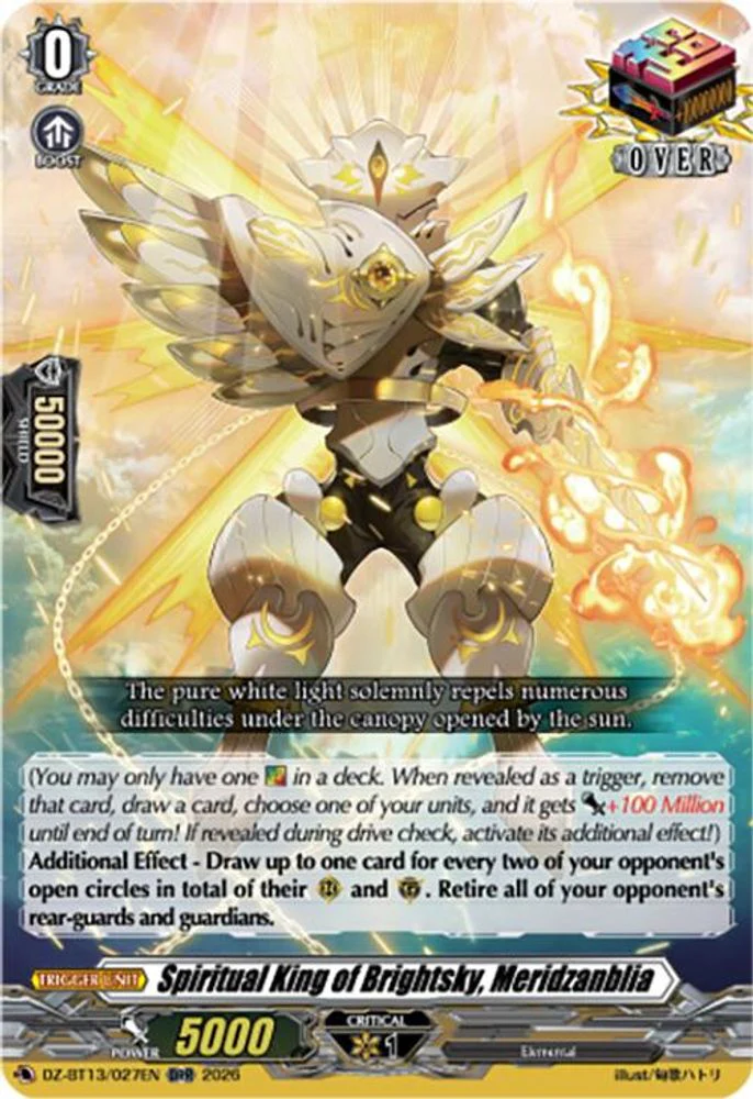 Spiritual King of Brightsky, Meridzanblia - DZ-BT13/027EN - Over Double Rare