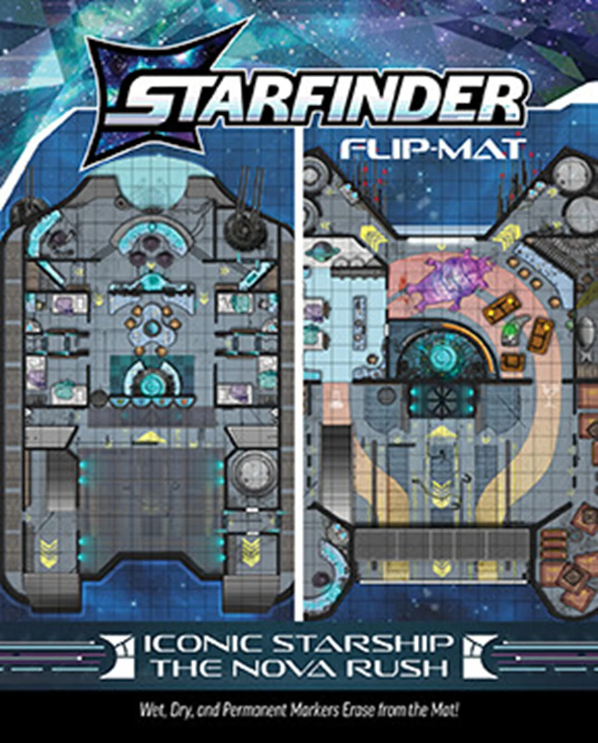Starfinder 2E RPG - Flip-Mat - Iconic Starship: The Nova Rush (Pre-Order)