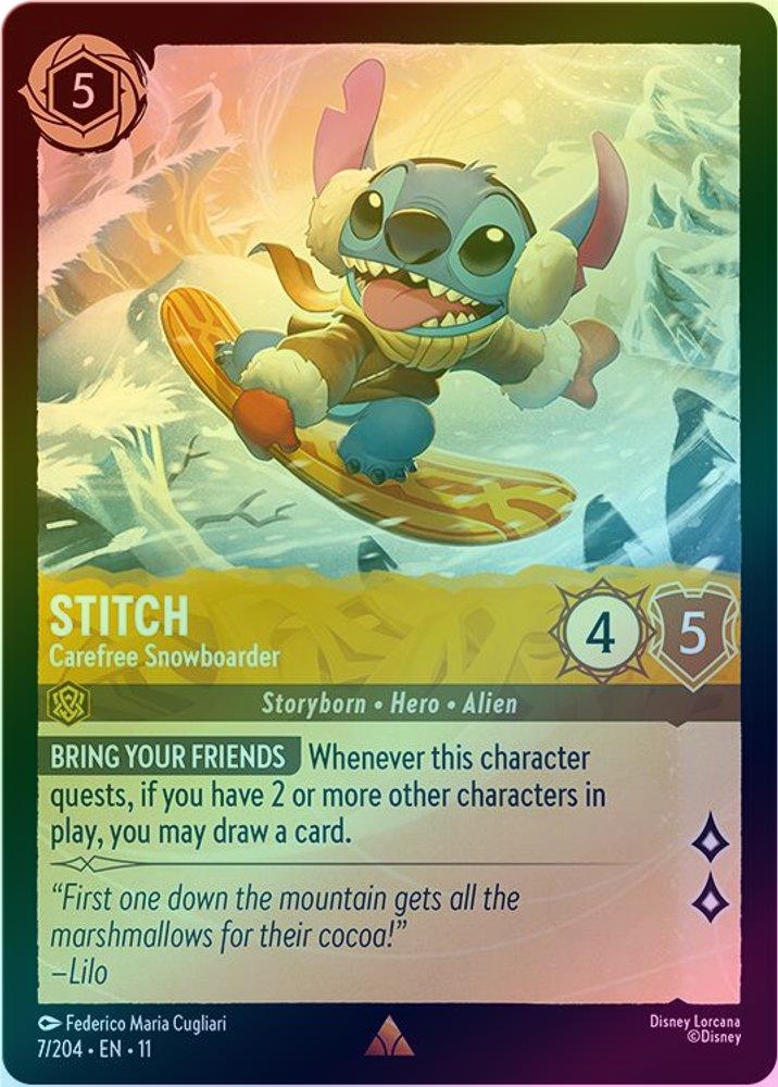 Stitch (Carefree Snowboarder) - 7/204 - Rare (Foil)
