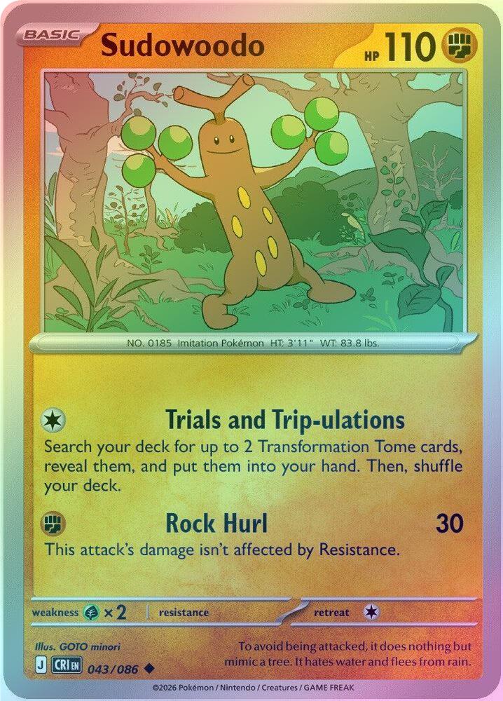 Sudowoodo - 043/086 - Uncommon - Reverse Holo