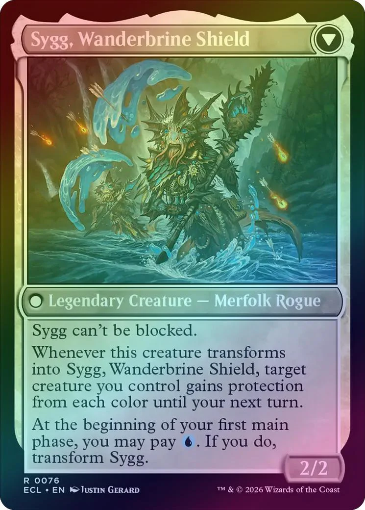 Sygg, Wanderwine Wisdom // Sygg, Wanderbrine Shield (Foil) (ECL) - Image 2