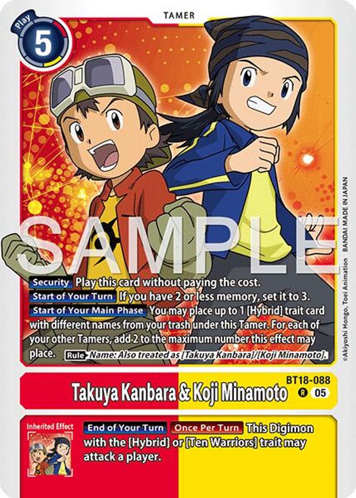 Takuya Kanbara & Koji Minamoto (Block 5 Reprint) - BT18-088 - Rare