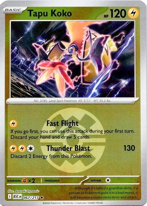 Tapu Koko (Quick Ball) - 067/217 - Rare