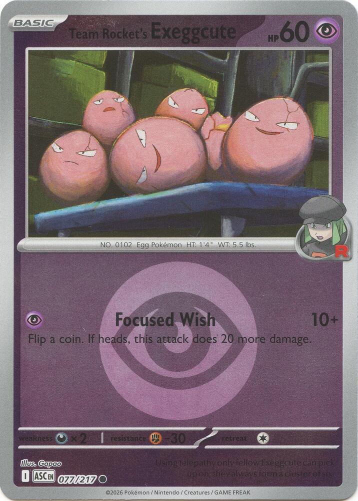Team Rocket's Exeggcute (Energy Symbol Pattern) - 077/217 - Common