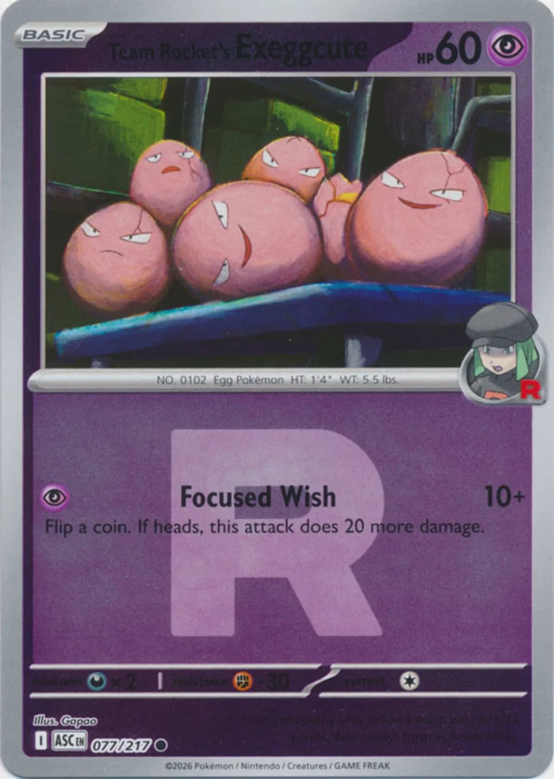 Team Rocket's Exeggcute (Team Rocket) - 077/217 - Common