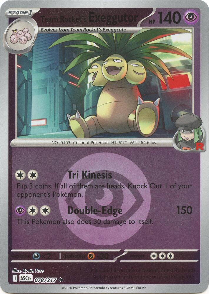 Team Rocket's Exeggutor (Energy Symbol Pattern) - 078/217 - Rare