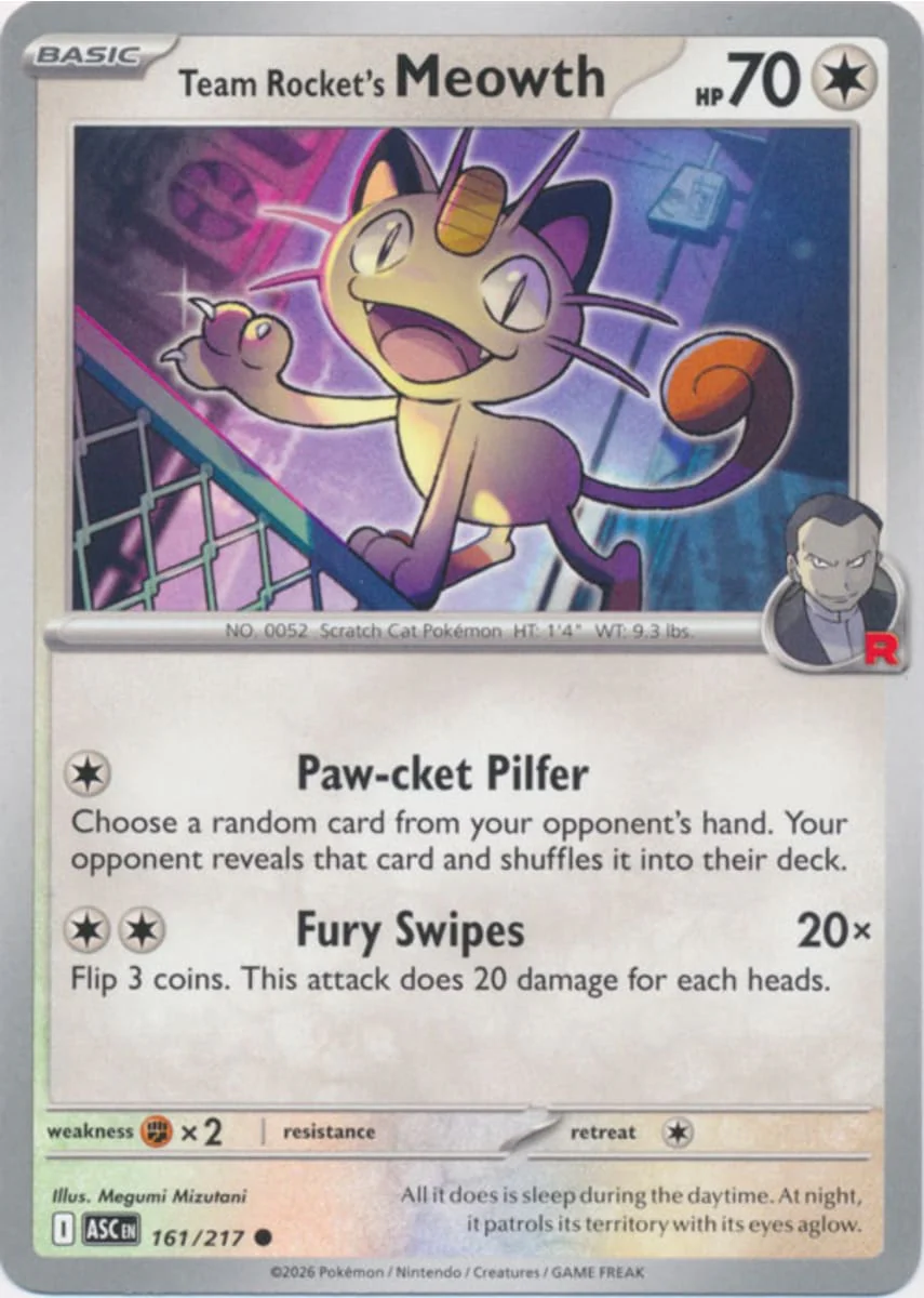 Team Rocket's Meowth - 161/217 - Common