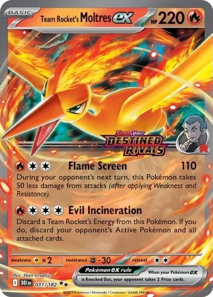 Team Rocket's Moltres ex (Destined Rivals Stamped) - 031/182 - Double Rare