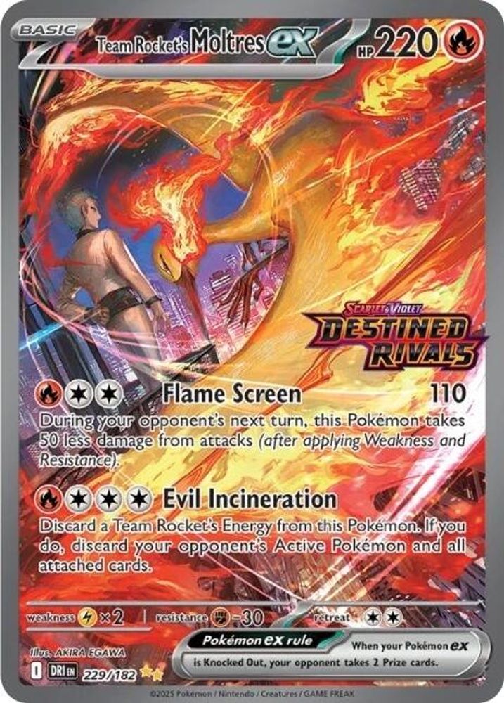 Team Rocket's Moltres ex (Destined Rivals Stamped)  - 229/182 - Double Rare