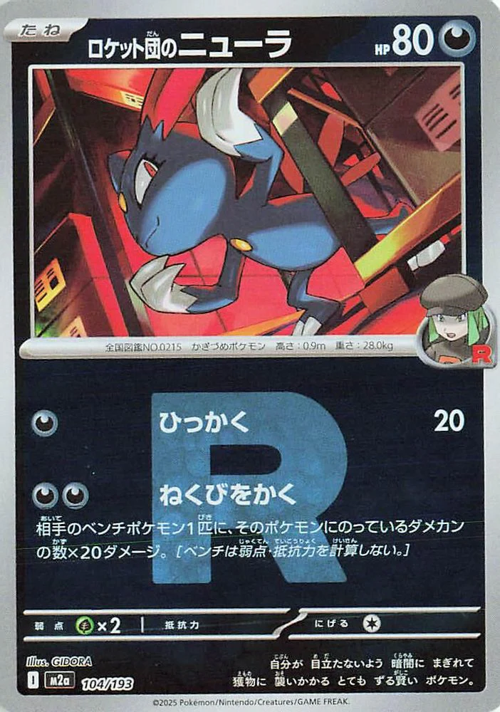 Team Rocket's Sneasel (Team Rocket Pattern) (Japanese) - 104/193 - None