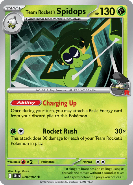 Team Rocket's Spidops - 020/182 - Rare - Theme Deck Exclusive