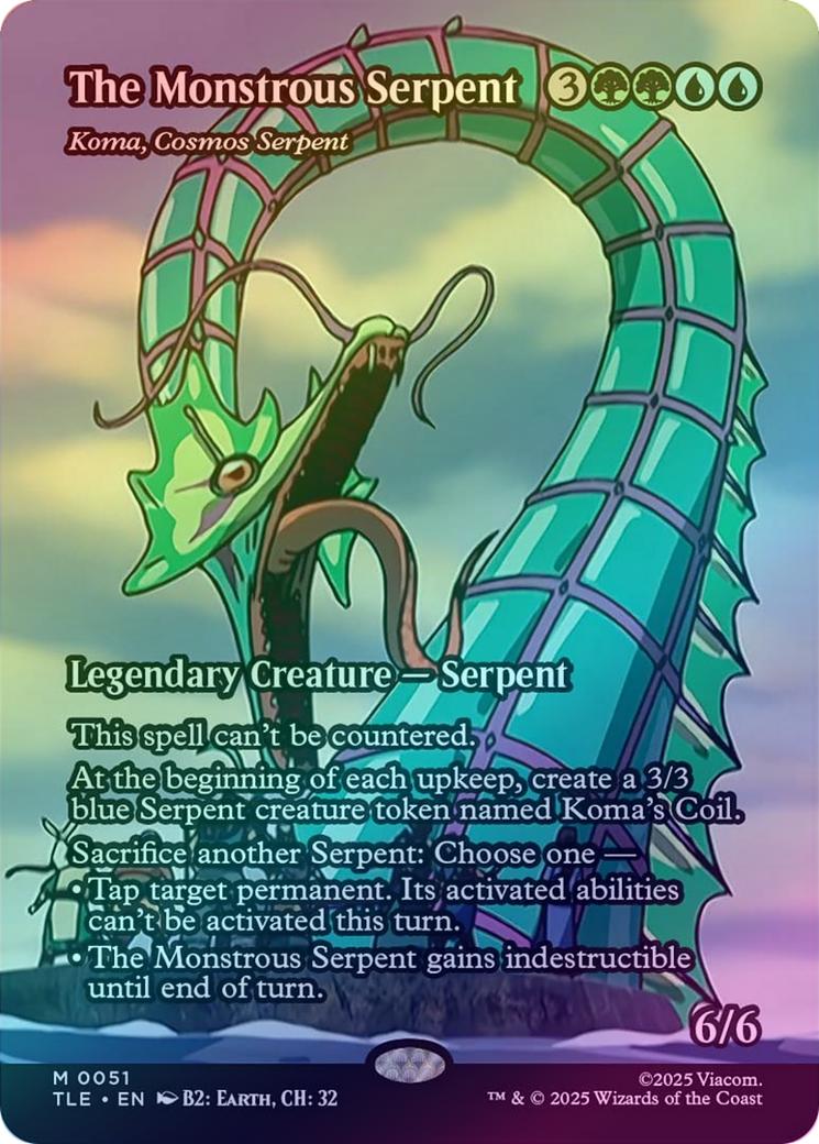 The Monstrous Serpent // Koma, Cosmos Serpent - Borderless Source Material (Foil) (TLE)