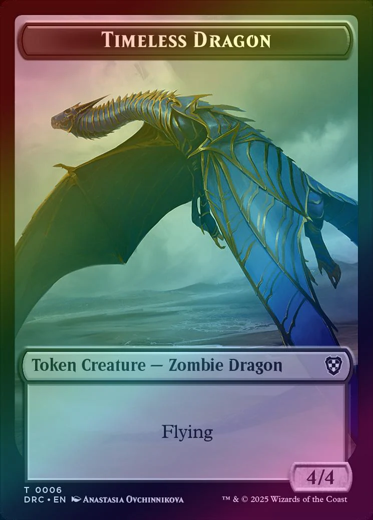 Timeless Dragon // Zombie Token (Foil) (TDRC)