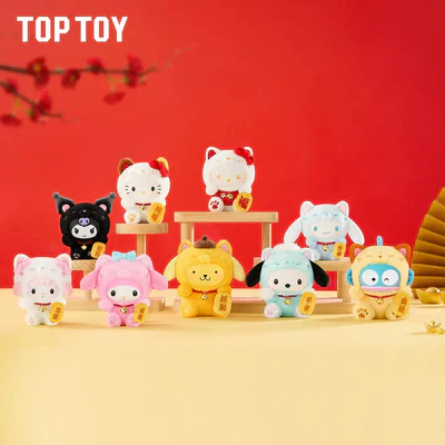 Top Toy - Sanrio: Family Luck Cat Plush Keychain - Blind Box