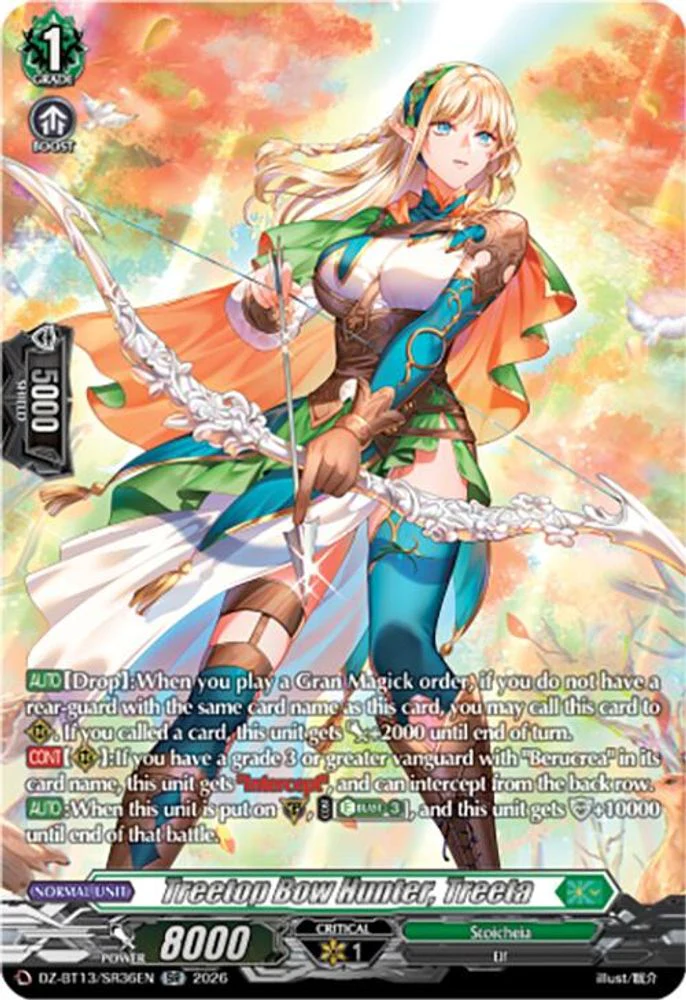 Treetop Bow Hunter, Treeta (SR) - DZ-BT13/SR36EN - Silver Rare