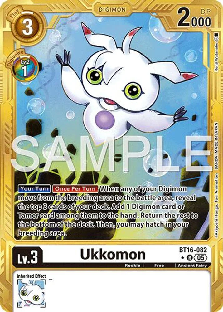 Ukkomon (Gold Border) - BT16-082 - Rare