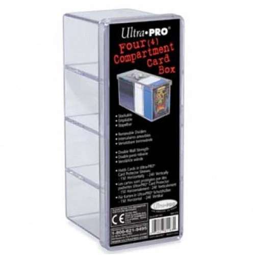 Ultra Pro - Card Storage Box - 4 Compartment Clear