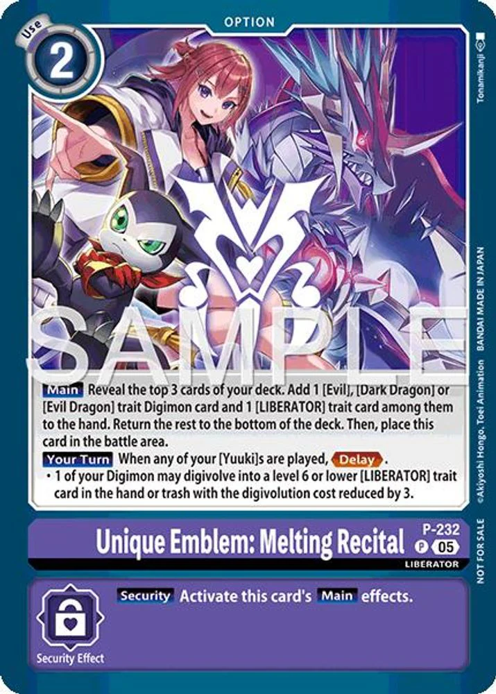 Unique Emblem: Melting Recital (Dawn of Liberator Box Topper) - P-232 - Promo