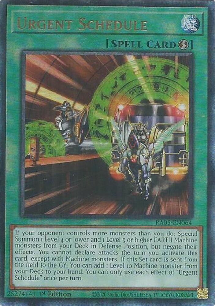 Urgent Schedule (PUR) - RA05-EN064 - Prismatic Ultimate Rare - 1st Edition