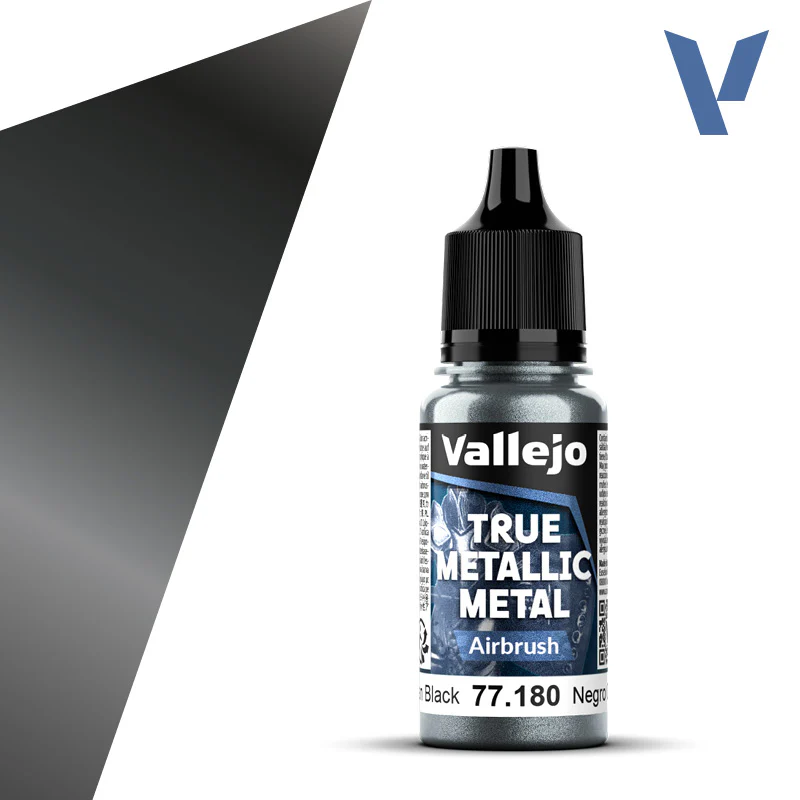 Vallejo - True Metallic Metal - Airbrush: Obsidian Black [77.180] (18ml)