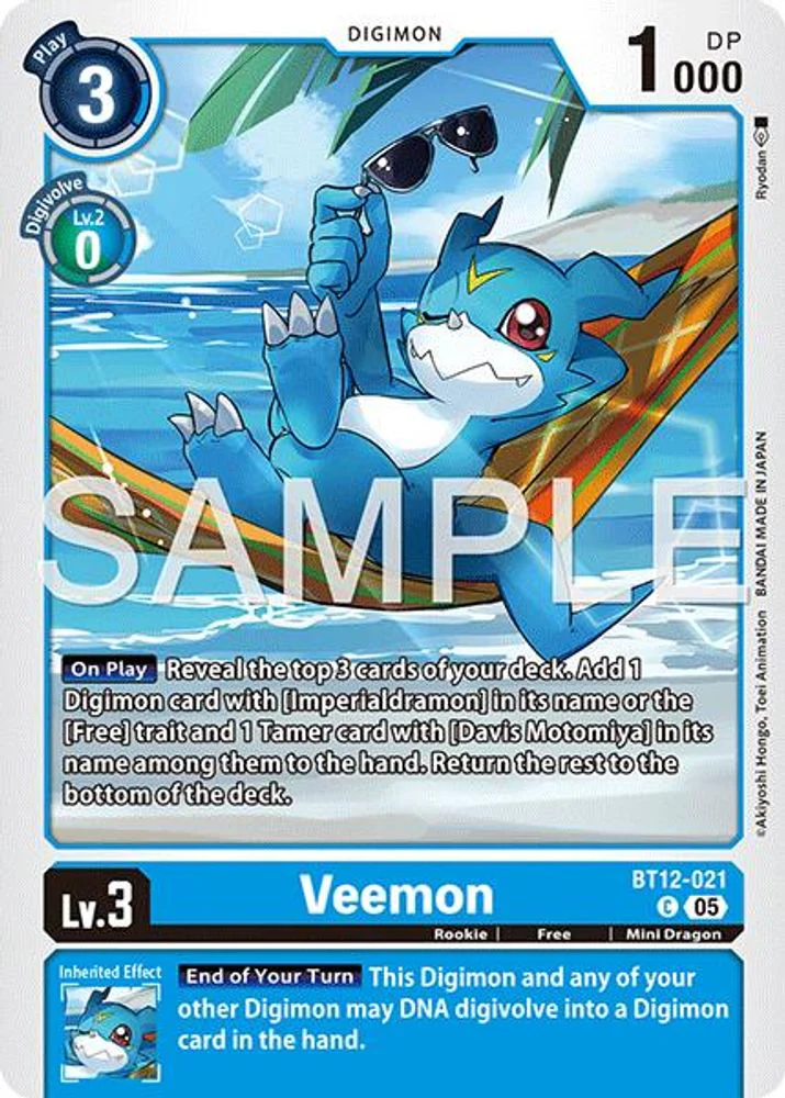 Veemon - BT12-021 (Block 5 Reprint) - BT12-021 - Common