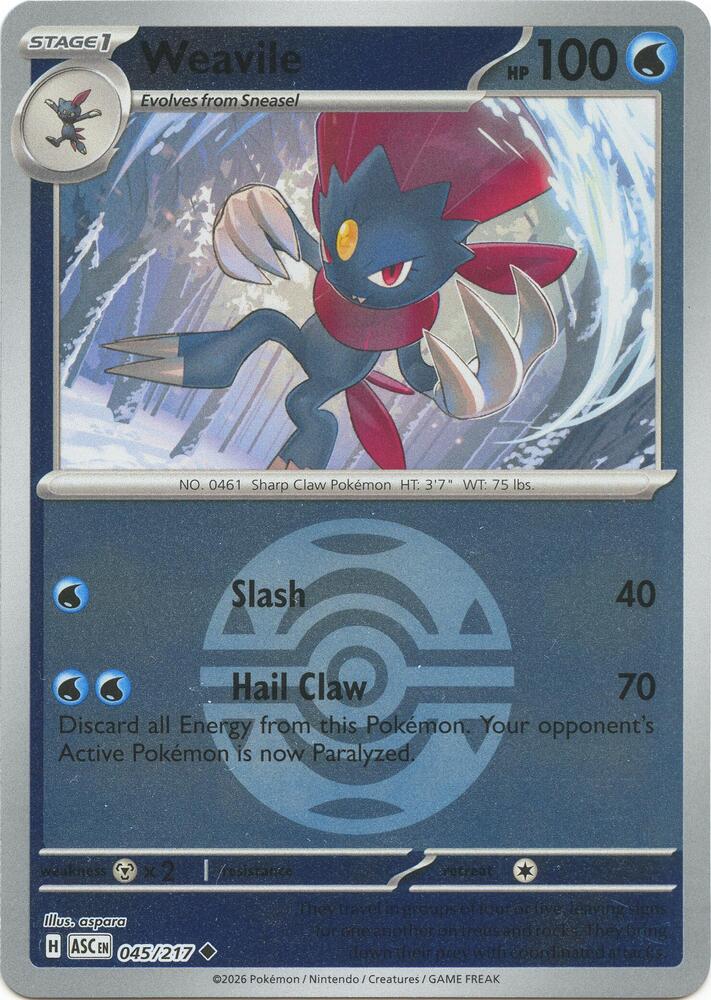 Weavile (Dusk Ball) - 045/217 - Uncommon