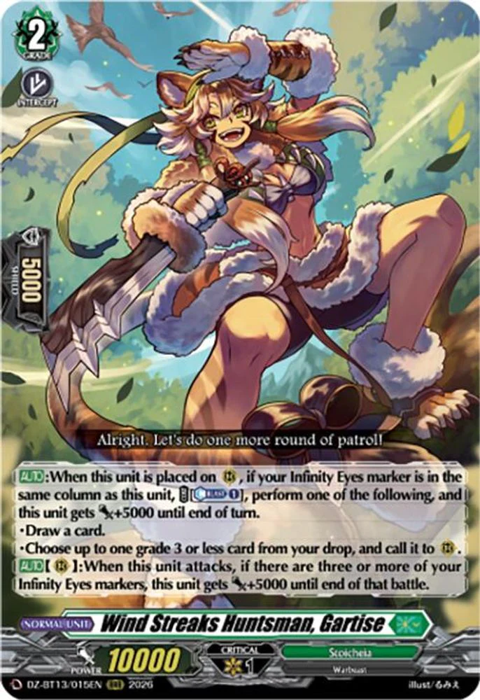 Wind Streaks Huntsman, Gartise - DZ-BT13/015EN - Triple Rare