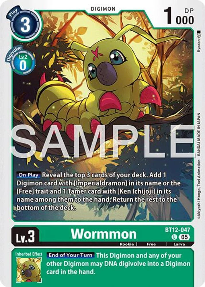 Wormmon - BT12-047 (Block 5 Reprint) - BT12-047 - Uncommon
