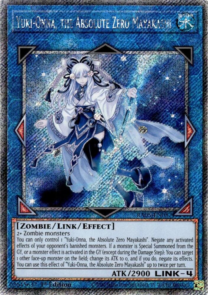 Yuki-Onna, the Absolute Zero Mayakashi (Platinum Secret Rare) - RA05-EN057 - Platinum Secret Rare - 1st Edition