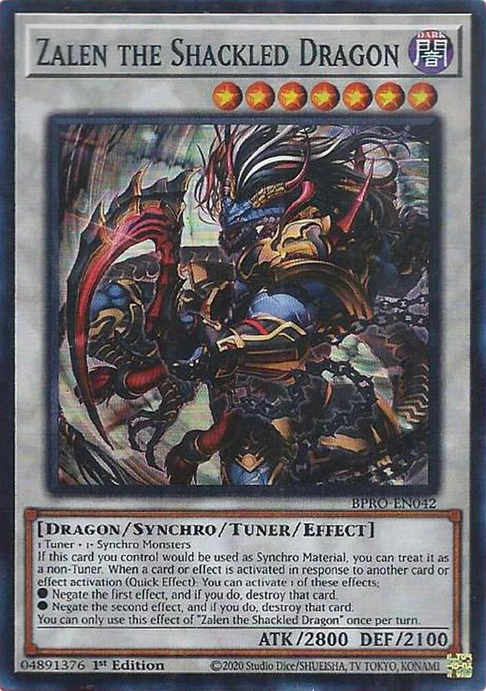 Zalen the Shackled Dragon - BPRO-EN042 - Super Rare - 1st Edition