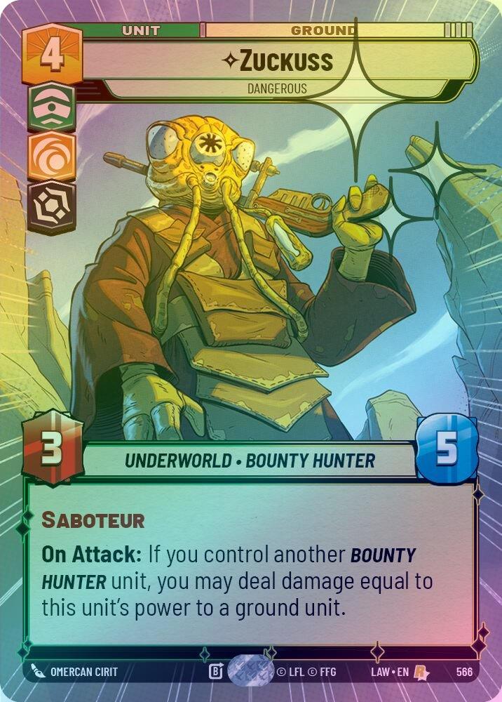 Zuckuss - Dangerous (Hyperspace Foil) - 566 - Rare (Foil)